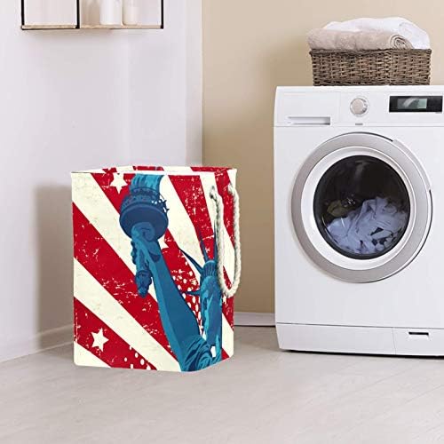 NDKMEHFOJ American Fland Rapazina cestas de lavanderia Cortador de roupas sujas de roupas d'água Diretor dobrável Manunha macia colorida