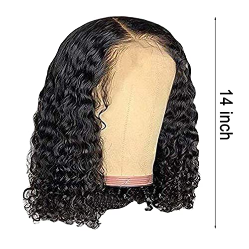 npkgvia curta peruca bobs renda frontal perucas de cabelo humano para mulheres negras perucas encaracoladas com cabelos