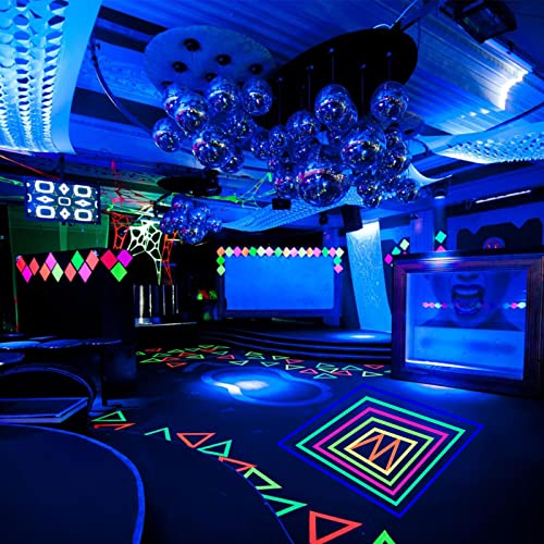 Waenec 6 cores fita neon brilho no escuro 16,5 pés fluorescentes UV Black Black Fita de pano de neon Decorações de festas de