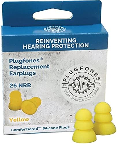 Plugfones prpsy10 prp sy10 substituição de silicone com tampões de ouvido 10/pkg 5 pa, amarelo