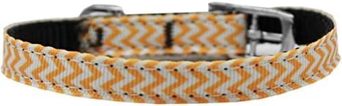 Mirage Pet Products Chevrons Nylon Dog Collar com fivela clássica, tamanho 16, verde limão