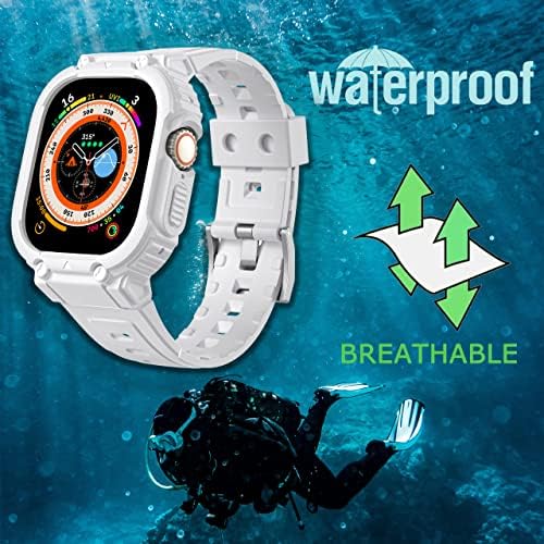 Compatível para Apple Watch Band Ultra 49mm com case -bumper Men Rugged Bands TPU Sport Protective Case Shocks Protector Capa para Iwatch Ultra 49mm Case com banda