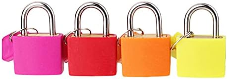 4 peças trava a mala de malas pequenos cadeados de bagagem de metal Mini com teclado cadeado de cargo de trava de bagagem de trava de ginástica com chaves, multicolor