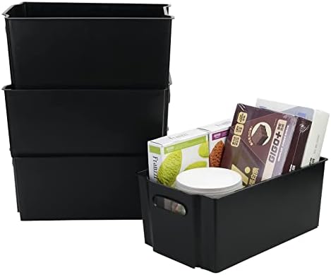 Yuright Pantry Packable Organizer Bin, Caixa de armazenamento de congelador de plástico, conjunto de 6, r