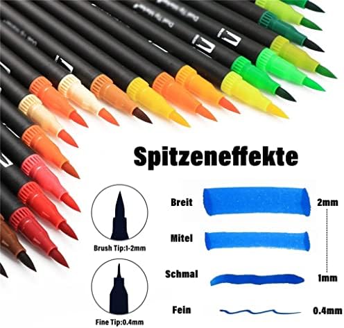 Marcadores de arte em aquarela 24/60 coloridos Definir caneta de caneta dupla Fininer Desenho de desenho de pintura de papelaria para