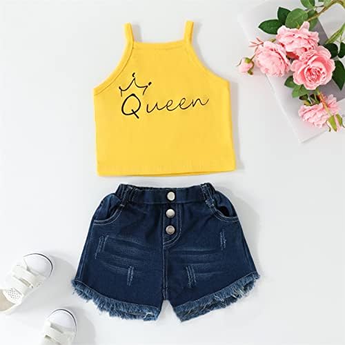 Yoxindax Kid Toddler Girls Summer Roupes Roupet Plail Painel Urs Print Tee Top e Shorts dianteiros do arco 2pcs Conjunto