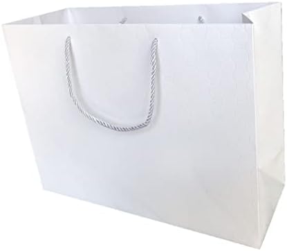 Modeeni Sacos de presente brancos extra grandes com alças 16x6x12 sacos de papel branco 16x12 Euros Big Shopping Shop