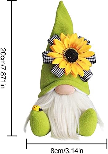 Gdyyezi Girassol Jardim Gnomo, Sunflower Spring Gnome Mantel Display, boneca de pelúcia sem rosto gnomo, bandeja rústica em camadas