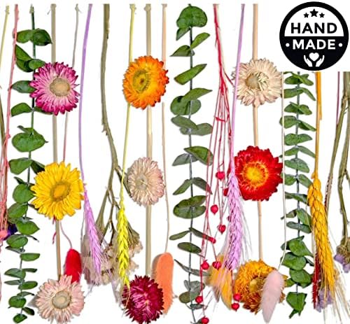 Parede de flores secas naturais penduradas para a decoração da parede da fazenda de Boho | Eucalipto seco para decoração