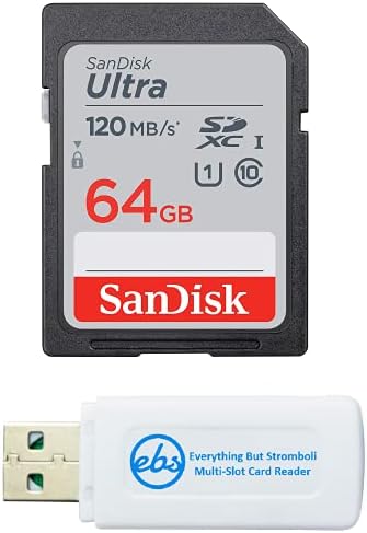 Sandisk 64GB SDXC SD Ultra Memory Card Class 10 Funciona com o pacote de câmera Sony Cyber-Shot DSC-RX100, RX100 III, RX100