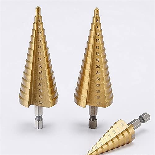 Xmeifeits Etapa Drill 3pcs HSS T-Itanium Etapa Frill Bit Cone diminui o haste de aço de aço inoxidável Bit Bit Bit Burring