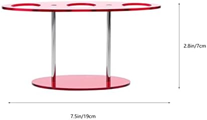 Hemoton Bolo Display Stand Ice Cream Cone Stand 3 orifícios Capacidade Waffle Display Stand Red Acrílico Cupcake de
