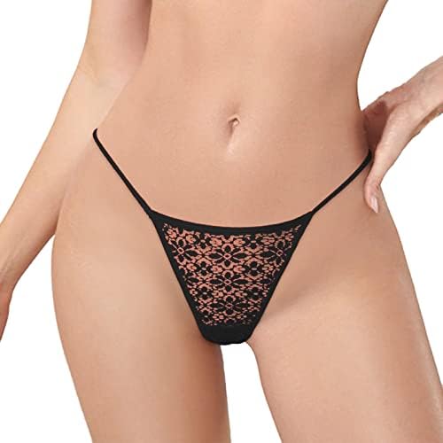 Tangas sexy para mulheres G String Lace Stretch tira baixa cintura T-back-back sem costura Floral See através da calcinha