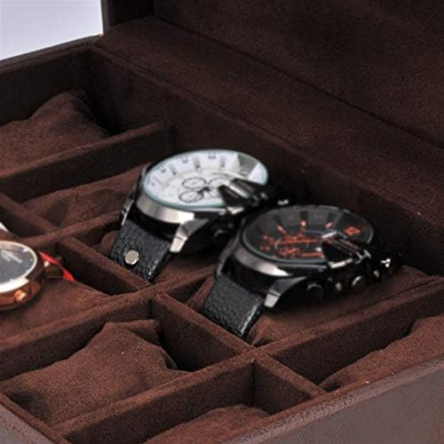 Caixa de joias uxzdx cujux- caixa de relógios de slot jóias estojo de armazenamento de jóias Organizador de exibição de couro falso
