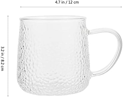 Suco de hemotão caneca de vidro de vidro xícara de água clara bebendo copo de leite com alça de copo de copo de vidro