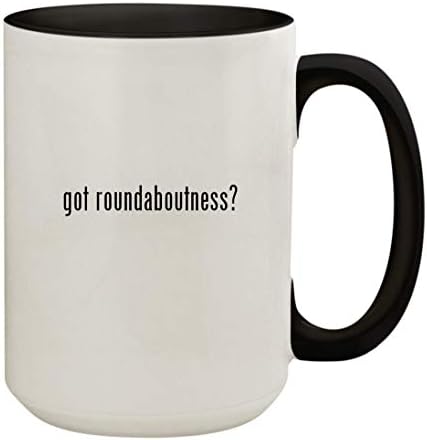 Presentes de Knick Knack Get Roundaboutness? - 15 onças de cor cerâmica dentro e alça a copo de caneca de café, preto