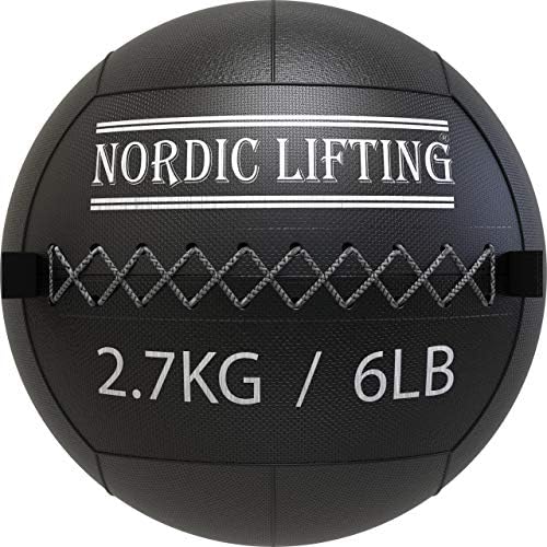 Bola de parede de elevação nórdica 6 lb pacote com sapatos Venja tamanho 12 - preto vermelho
