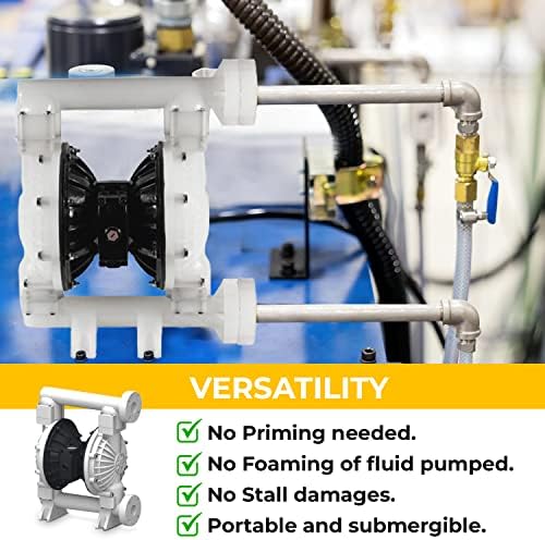 2 polegadas ANSI DUPLE DUPLO DIAFRAGMA BOMBA DE POLIPOPILENO Válvula de ar maxflow 131 gpm