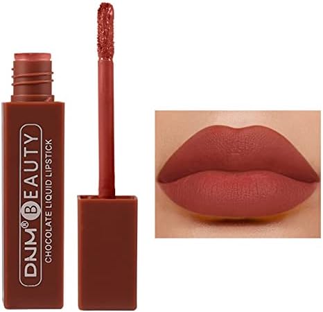 Xiahium Lipstick quente 2ml e batom de lipstick sem manga sem manga Copo de chocolate a d'água Boletim fosco de longa duração