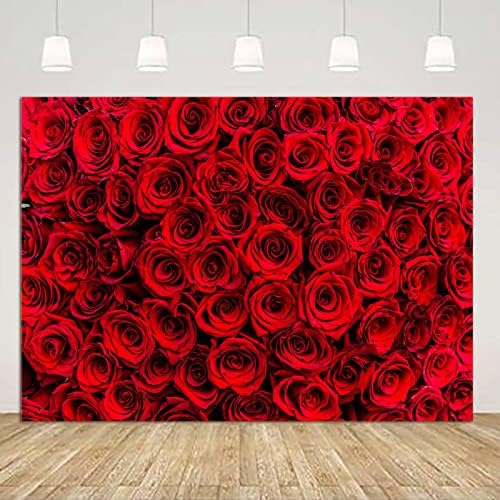 Fanghui Red Rose Floral Partle Photography Castas do dia dos namorados Decoração Photo Studio Props Booth Vinyl 7x5ft