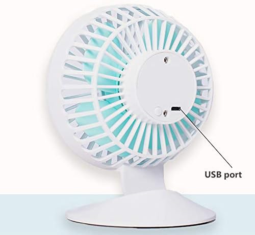 Zhyying USB DeKtop Fan com cabo de carregamento, ventilador de ar condicionado Qiuet com 3 velocidades, ventilador de