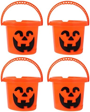 Toyandona Basket Decor 4pcs Halloween Bucket Treat ou Trick Bucket Jack O Lanterna Pumpkin Candy Contêiner Pooldeira de bruxa do caldeirão para o Halloween Favors Favors Supplies Snack Container