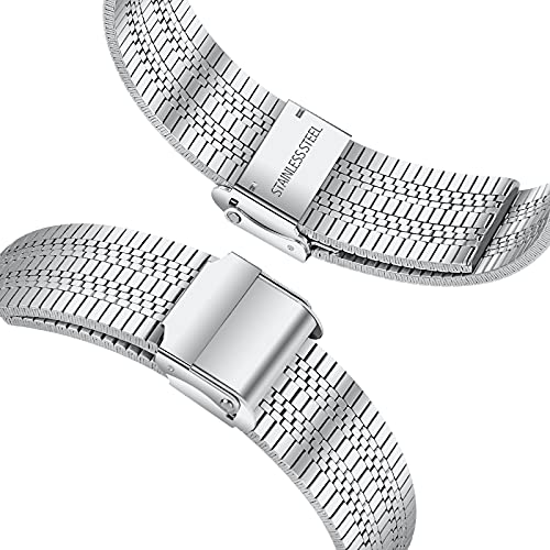 Aisports Compatível com Fitbit Versa 2 Band para homens, Solid Ajuste Ajuste Aço inoxidável Metal Fuckle Bracelet