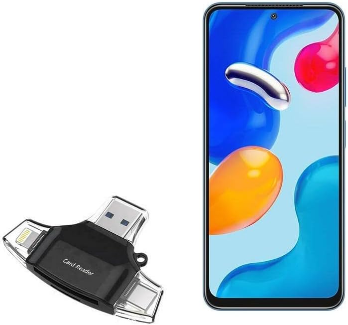 BOXWAVE SMART GADGET Compatível com Xiaomi Redmi Note 11s - AllReader SD Card Reader, MicroSD Card Reader SD Compact USB para Xiaomi