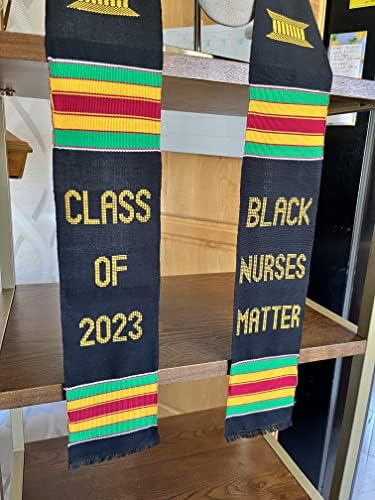 Ovaltag Black Nurses Matter Class de 2023 Kente Stole, Graduação Custom Stole /College Kente Sash 2023