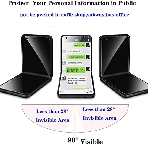 BYIUIHS 2 PACK SCREEN Protetor de tela projetado para Samsung Galaxy Z Flip 4 5G 2022, Anti-Peep 2PCs Inside Screen