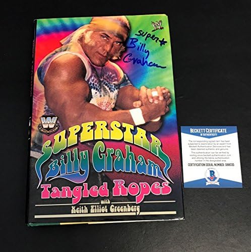 Ostar Billy Graham assinou o livro da WWE do Auto WWE Tangled Bas Beckett Coa 1 - Cartões de luta livre autografados