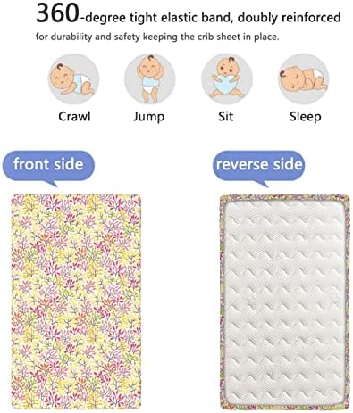 Mini-berço com tema pastel, lençóis de berço, lençóis de berço portáteis Ultra Material Great Great for Boy ou Girl