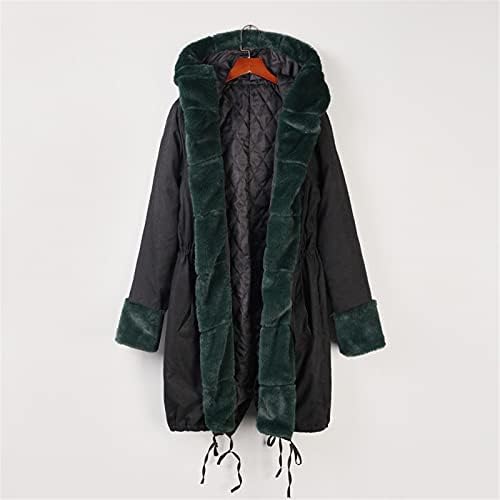 Topunder Winter Casacos para mulheres jaqueta de lã com capuz de camuflagem com zíper de zíper de mangas compridas cor