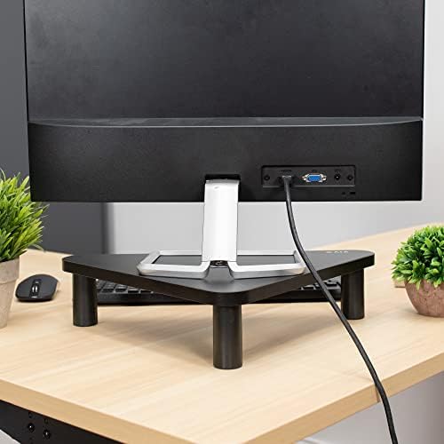 Riser de monitor de canto de 17 polegadas VIVO, suporte de altura de madeira e aço da mesa, mesa ergonômica e organizador de mesa, Black Stand-V000DC