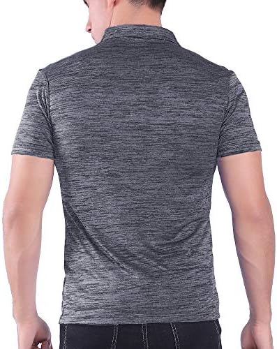 Leehanton Quick Golf Polo Camisetas para homens Slim Fit Slave Sport Casual Sport Tees