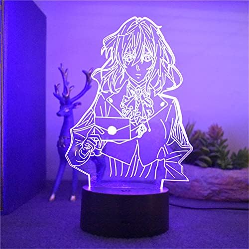 3dyycx acrílico RGB 3D Lamp Anime Remote Controle 7/16 Alteração de cor Usb Night Light Home Decor Lamp Birthday/Natal