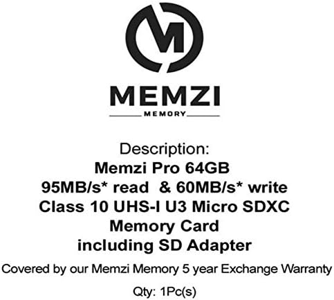 Memzi Pro 64 GB Micro SDXC Card para Doogee X Series Cell Phones - Classe de alta velocidade 10 95MB/S Read 60MB/S Write