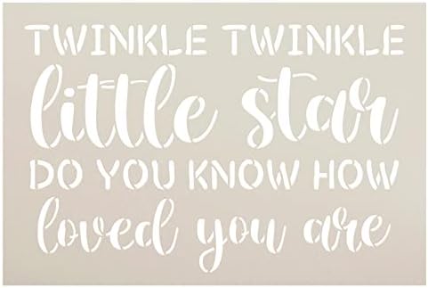Twinkle Twinkle Little Star - Como o estêncil amado por Studior12 | Letras de músicas | Craft DIY Kids Room, decoração do berçário | Pintar sinais de madeira | Selecione o tamanho