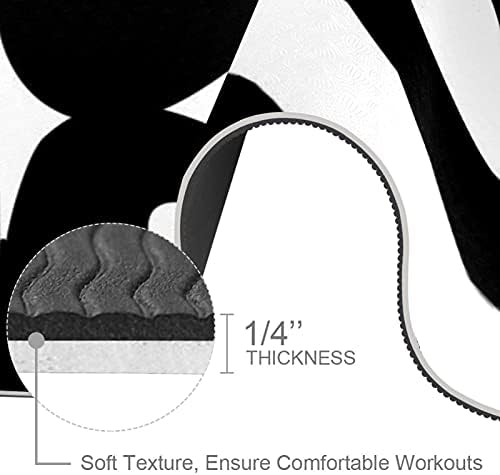 Exercício e fitness de espessura sem escorregamento 1/4 tapete de ioga com estampa de cisne preto para yoga pilates