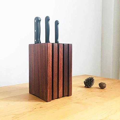 Guangming - Bloco de faca de madeira Sapele Knife Setent para obter facas espaciais e facas de cozinha Organizador ecológico de madeira, sem vizinhos