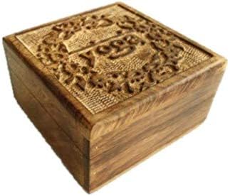 Craftngifts Yoga Jewelry Box-Wooden Mangowood Caixa para anéis de jóias Brincos Bufflinks dedo anéis