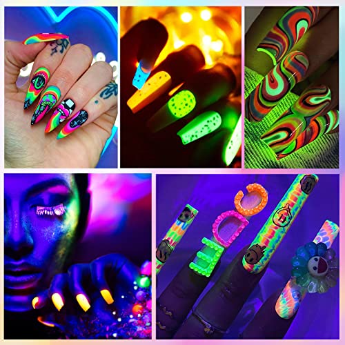 Gelike EC Glow no esmalte de gel escuro 6pcs 10ml colorido colorido esmalte luminoso uv gel polishon polonês fluoresco efeito