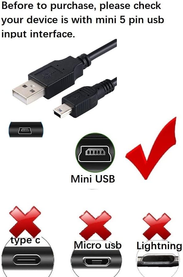 Mini Cabo de carregamento de dados USB 5V Mini Adaptador USB Carregador de parede USB para MP3, MP4, DVR, Hub, Hub USB