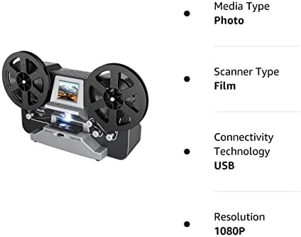 8mm & Super 8 rolos para o conversor digital de scanner de filmes de movimentação, máquina de digitalizador de filmes profissionais com LCD de 2,4 , cinza com 32 GB de cartão SD…