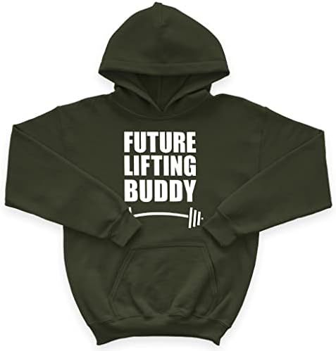 Futuro Lifting Buddy Kids 'Sponge Fleece Hoodie - Design de texto Capuz para crianças - Hoodie engraçado para crianças