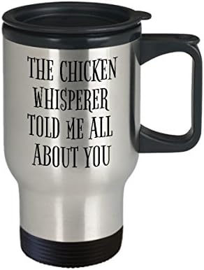 Caneca de Viagem de Viagem de Whisperer de frango - Caneca de café sarcástica de aço inoxéstico isolada térmica