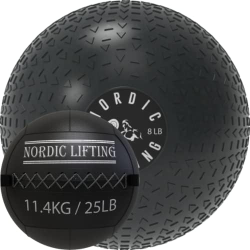 Nordic Lifting Slam Ball 8 lb pacote com bola de parede 25 lb