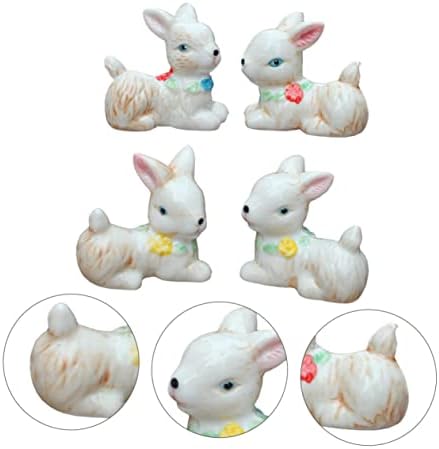 CIYODO 4PCS Célo dos pauzinhos de coelho Decoração Cerâmica Decoração de coelho Decoração de coelho Pratos de cerâmica pincéis de