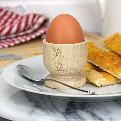Azeeda 'Snowshoe Cat' Cup de ovo de madeira