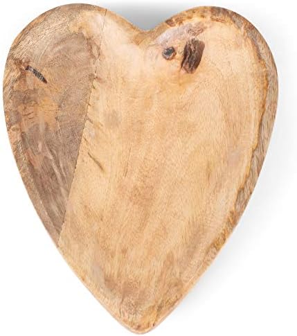 47th & Main Mango Wood grande, tigela de coração